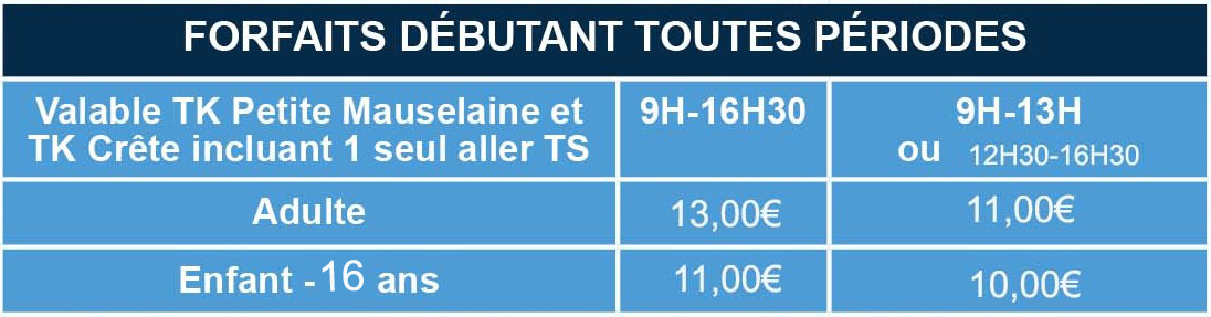 TARIFS DEBUTANT TRIBU