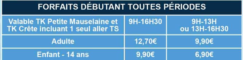 TARIFS FAMILLE DEBUTANT